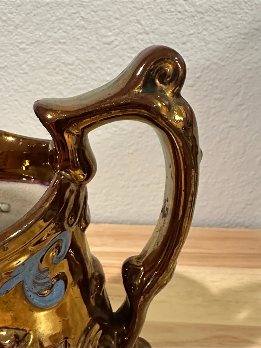 Vintage Staffordshire Style Copper Lustre Dancing Girls Creamer Pitcher - As Is